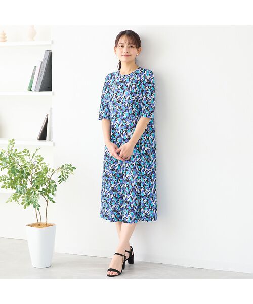 LOBJIE / ロブジェ ミニ丈・ひざ丈ワンピース | 【洗える】幾何フラワーワンピース | 詳細13