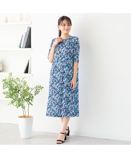 LOBJIE / ロブジェ ミニ丈・ひざ丈ワンピース | 【洗える】幾何フラワーワンピース | 詳細14