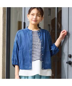 LOBJIE / ロブジェ シャツ・ブラウス | 【洗える】デニムガーゼ ボリュームスリーブシャツ