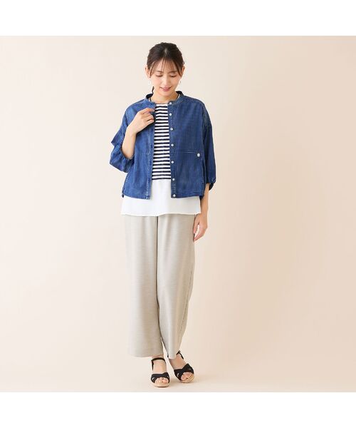 LOBJIE / ロブジェ シャツ・ブラウス | 【洗える】デニムガーゼ ボリュームスリーブシャツ | 詳細10