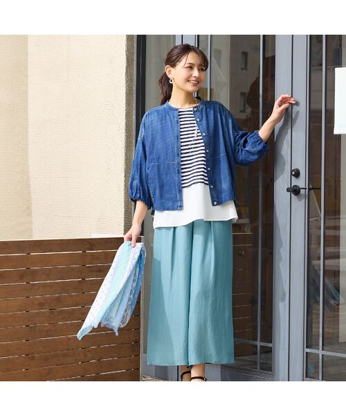 LOBJIE / ロブジェ シャツ・ブラウス | 【洗える】デニムガーゼ ボリュームスリーブシャツ | 詳細2