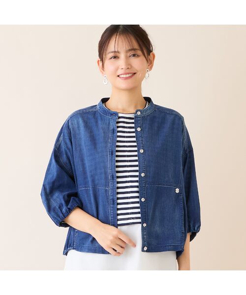 LOBJIE / ロブジェ シャツ・ブラウス | 【洗える】デニムガーゼ ボリュームスリーブシャツ | 詳細3
