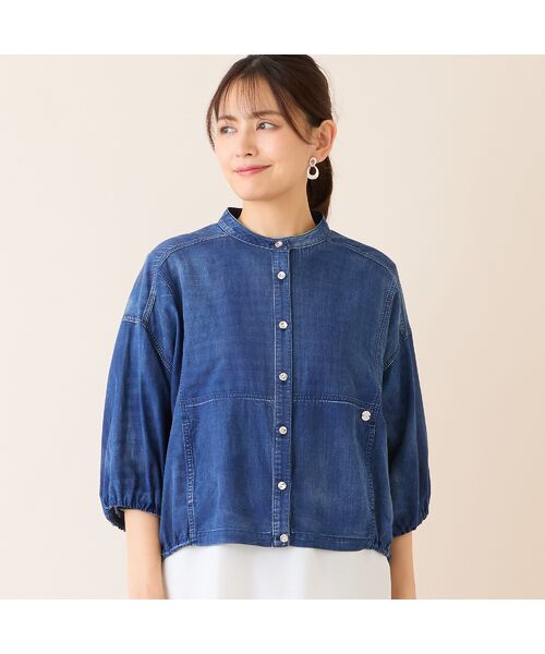 LOBJIE / ロブジェ シャツ・ブラウス | 【洗える】デニムガーゼ ボリュームスリーブシャツ | 詳細5