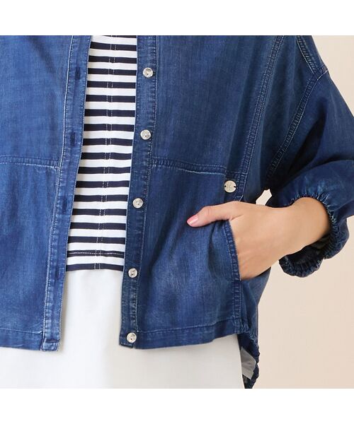 LOBJIE / ロブジェ シャツ・ブラウス | 【洗える】デニムガーゼ ボリュームスリーブシャツ | 詳細7