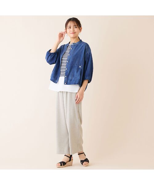 LOBJIE / ロブジェ シャツ・ブラウス | 【洗える】デニムガーゼ ボリュームスリーブシャツ | 詳細9
