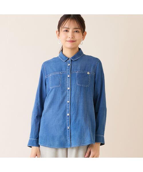 LOBJIE / ロブジェ シャツ・ブラウス | 【洗える】デニムガーゼシャツ | 詳細1