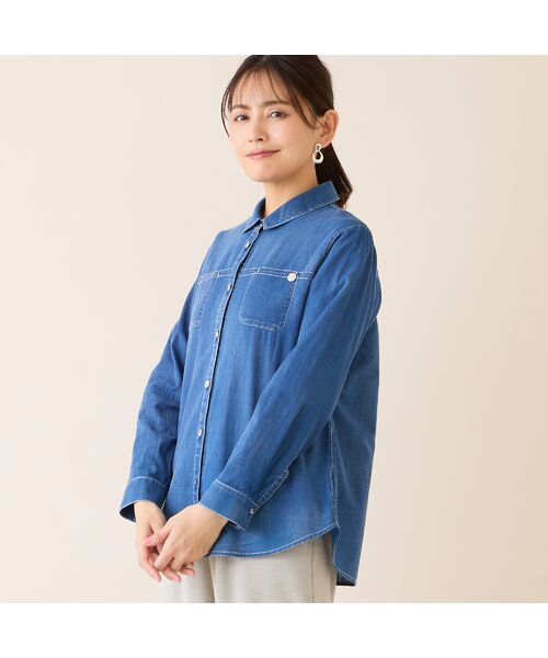 LOBJIE / ロブジェ シャツ・ブラウス | 【洗える】デニムガーゼシャツ | 詳細3