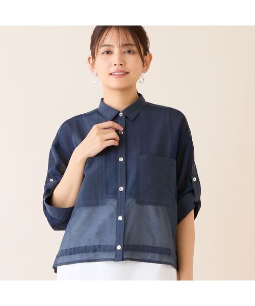 LOBJIE / ロブジェ シャツ・ブラウス | 【洗える】メッシュシアーシャツ | 詳細8