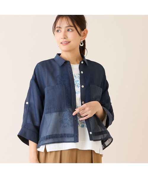 LOBJIE / ロブジェ シャツ・ブラウス | 【洗える】メッシュシアーシャツ | 詳細9