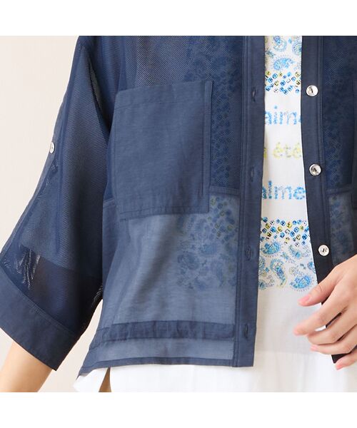 LOBJIE / ロブジェ シャツ・ブラウス | 【洗える】メッシュシアーシャツ | 詳細10