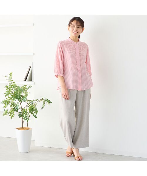 LOBJIE / ロブジェ シャツ・ブラウス | 【洗える】シャーリングブラウス | 詳細3