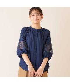 LOBJIE / ロブジェ シャツ・ブラウス | 【洗える】レース接ぎボリュームスリーブブラウス