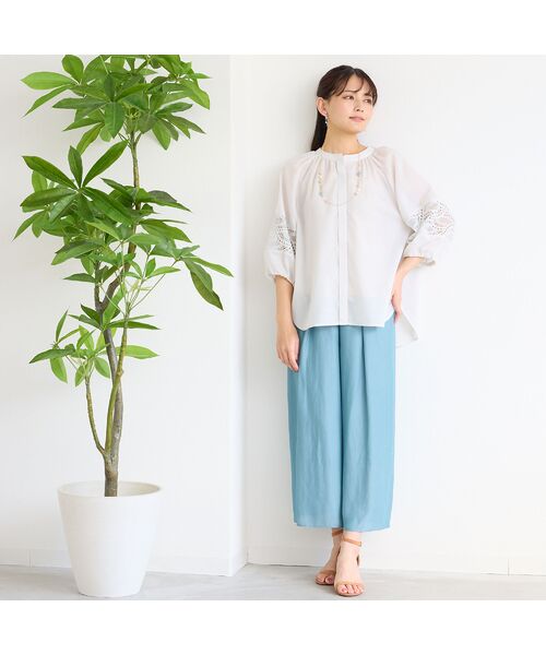 LOBJIE / ロブジェ シャツ・ブラウス | 【洗える】レース接ぎボリュームスリーブブラウス | 詳細3