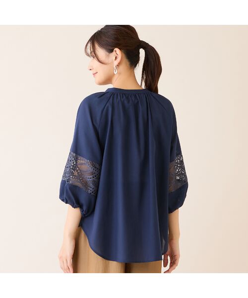 LOBJIE / ロブジェ シャツ・ブラウス | 【洗える】レース接ぎボリュームスリーブブラウス | 詳細8