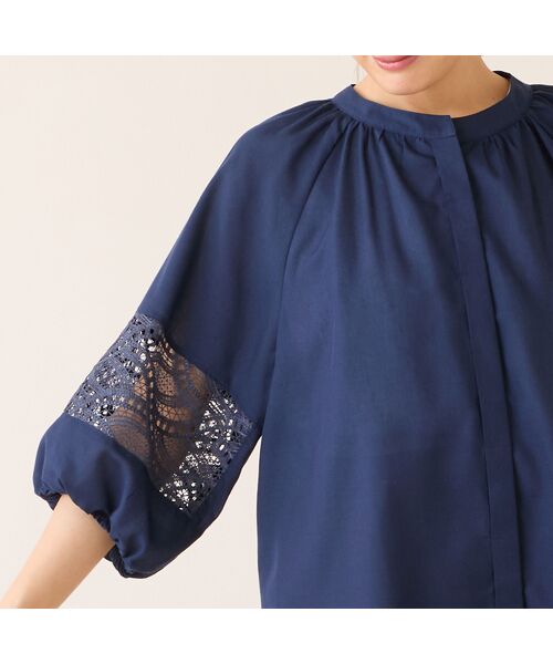 LOBJIE / ロブジェ シャツ・ブラウス | 【洗える】レース接ぎボリュームスリーブブラウス | 詳細9