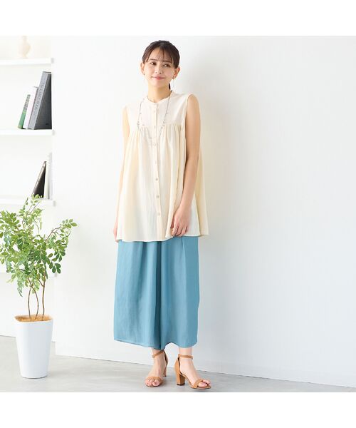 LOBJIE / ロブジェ シャツ・ブラウス | 【洗える】ノースリーブフレアブラウス | 詳細1