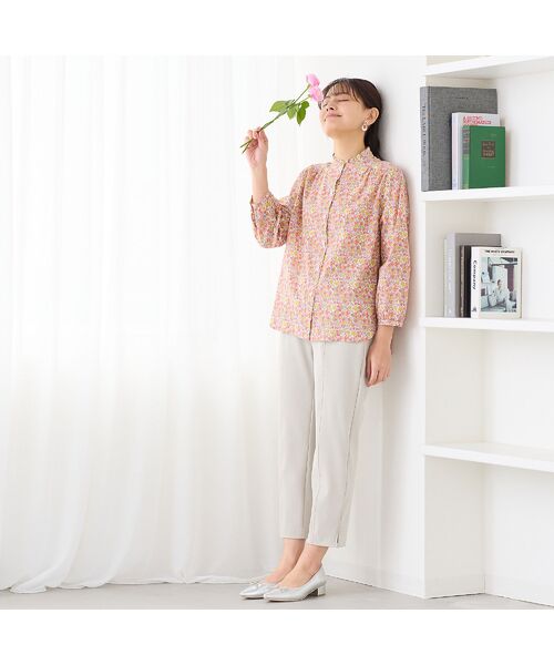 LOBJIE / ロブジェ シャツ・ブラウス | 【洗える・綿100%】リバティプリント パフスリーブシャツ | 詳細4