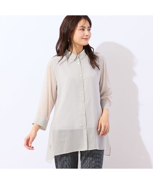 LOBJIE / ロブジェ シャツ・ブラウス | 【定番人気・洗える】シャンブレーシアーシャツ | 詳細1