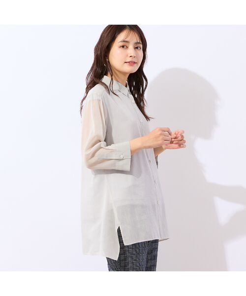 LOBJIE / ロブジェ シャツ・ブラウス | 【定番人気・洗える】シャンブレーシアーシャツ | 詳細3