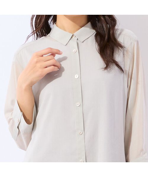 LOBJIE / ロブジェ シャツ・ブラウス | 【定番人気・洗える】シャンブレーシアーシャツ | 詳細4