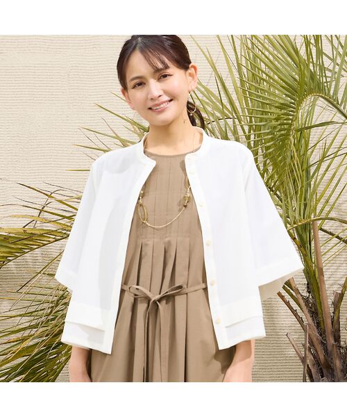 LOBJIE / ロブジェ シャツ・ブラウス | 【洗える・吸水速乾】フレアスリーブブラウス（ホワイト）