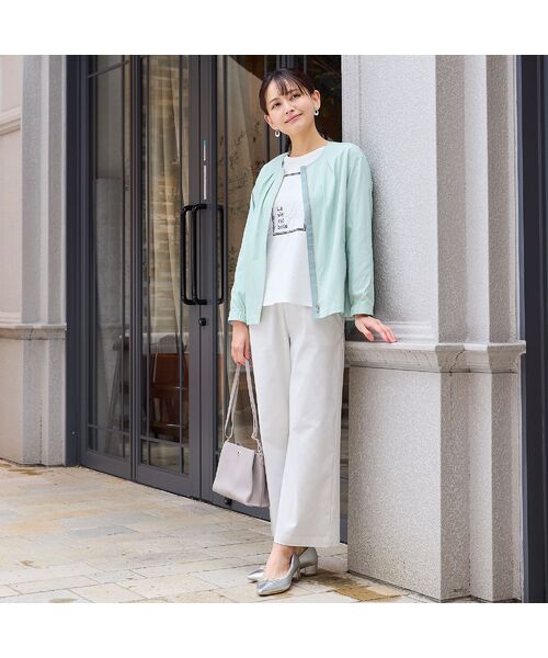 LOBJIE / ロブジェ その他パンツ | 【洗える・S~LLサイズ】ピケストレッチセミワイドパンツ | 詳細9