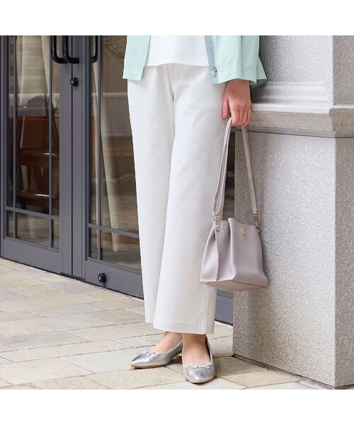 LOBJIE / ロブジェ その他パンツ | 【洗える・S~LLサイズ】ピケストレッチセミワイドパンツ(ベージュ)