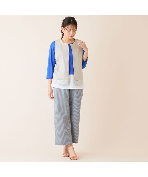 LOBJIE / ロブジェ その他パンツ | 【洗える・S~LLサイズ】ピケストレッチセミワイドパンツ | 詳細18