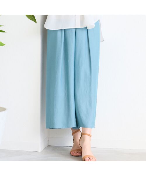 LOBJIE / ロブジェ その他パンツ | 【洗える】スカート風フレアパンツ（ブルー）