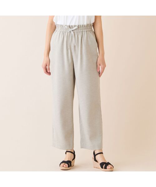 LOBJIE / ロブジェ その他パンツ | 【洗える・吸水速乾・接触冷感】オックスストレッチワイドパンツ | 詳細1