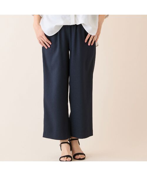 LOBJIE / ロブジェ その他パンツ | 【洗える・吸水速乾・接触冷感】オックスストレッチワイドパンツ（ダークブルー）