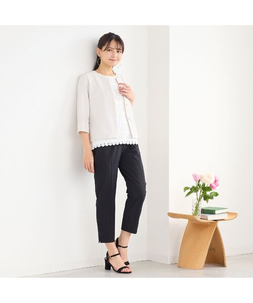 LOBJIE / ロブジェ ショート・ハーフ・半端丈パンツ | 【洗える・接触冷感・UVカット・S~LLサイズ展開】ドライタッチクロップドパンツ | 詳細10