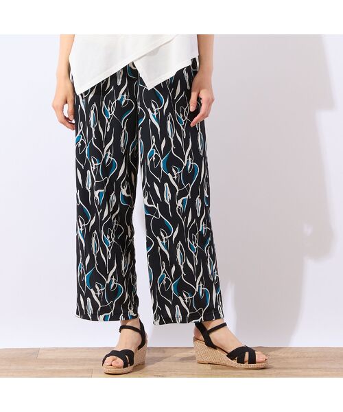 LOBJIE / ロブジェ その他パンツ | 【洗える】Callaプリントイージーパンツ（グレー）