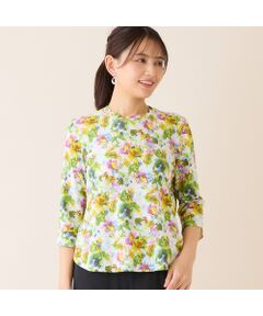 LOBJIE / ロブジェ カットソー | 【洗える・日本製・綿100%】エレガンスフラワーコットンTシャツ