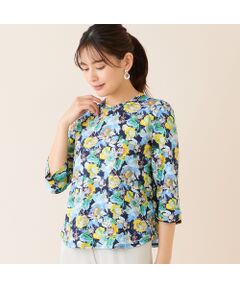 LOBJIE / ロブジェ カットソー | 【洗える・日本製・綿100%】エレガンスフラワーコットンTシャツ