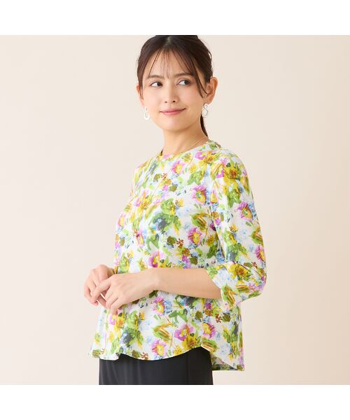 LOBJIE / ロブジェ カットソー | 【洗える・日本製・綿100%】エレガンスフラワーコットンTシャツ | 詳細2