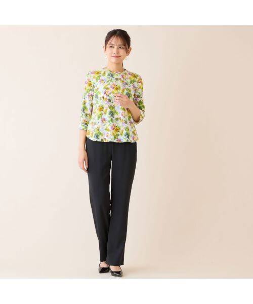 LOBJIE / ロブジェ カットソー | 【洗える・日本製・綿100%】エレガンスフラワーコットンTシャツ | 詳細4