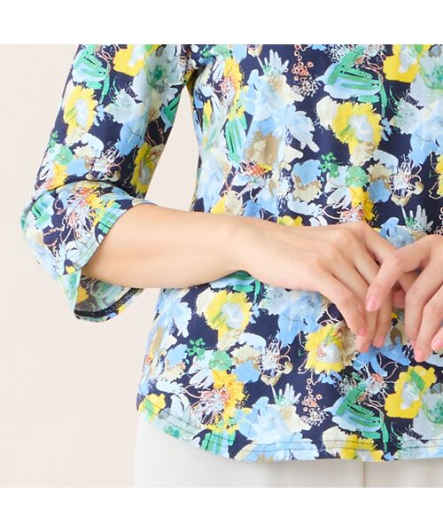 LOBJIE / ロブジェ カットソー | 【洗える・日本製・綿100%】エレガンスフラワーコットンTシャツ | 詳細10