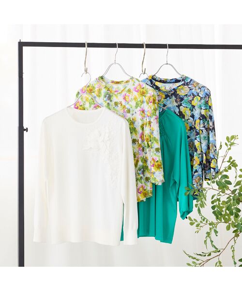 LOBJIE / ロブジェ カットソー | 【洗える・日本製・綿100%】エレガンスフラワーコットンTシャツ | 詳細14