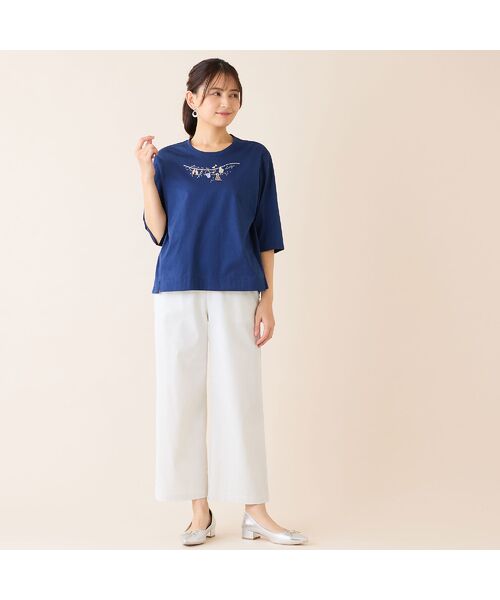 LOBJIE / ロブジェ カットソー | 【洗える・綿100%・日本製】モチーフ刺繍Tシャツ | 詳細6
