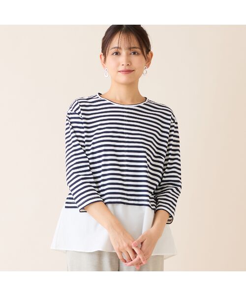 LOBJIE / ロブジェ カットソー | 【洗える・日本製】レイヤード風プルオーバー | 詳細1