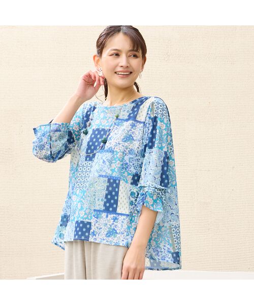 LOBJIE / ロブジェ カットソー | 【洗える・日本製】プロヴァンス柄チュールプルオーバー | 詳細7