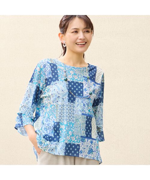 LOBJIE / ロブジェ カットソー | 【洗える・日本製】プロヴァンス柄チュールプルオーバー | 詳細8