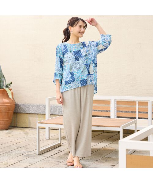 LOBJIE / ロブジェ カットソー | 【洗える・日本製】プロヴァンス柄チュールプルオーバー | 詳細10