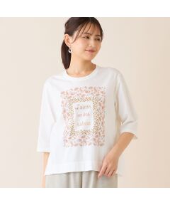 LOBJIE / ロブジェ カットソー | 【洗える・綿100%・日本製】ペイズリーフレーム柄Tシャツ