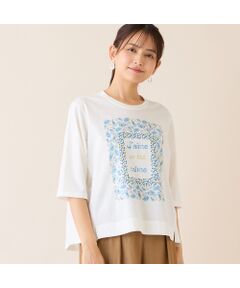 LOBJIE / ロブジェ カットソー | 【洗える・綿100%・日本製】ペイズリーフレーム柄Tシャツ