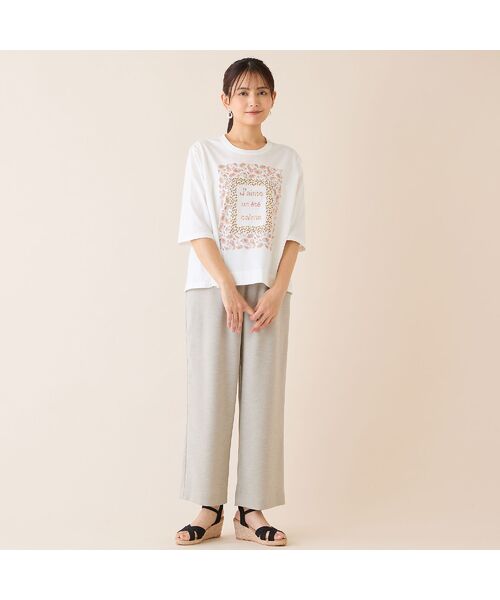 LOBJIE / ロブジェ カットソー | 【洗える・綿100%・日本製】ペイズリーフレーム柄Tシャツ | 詳細3