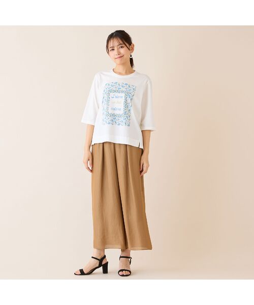 LOBJIE / ロブジェ カットソー | 【洗える・綿100%・日本製】ペイズリーフレーム柄Tシャツ | 詳細13