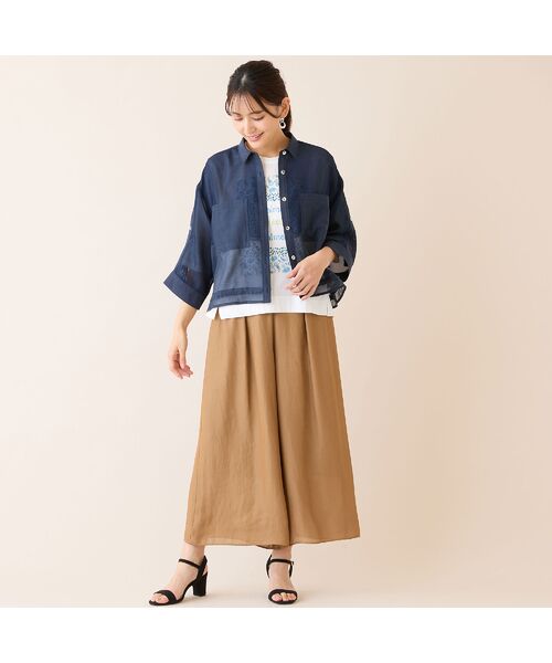 LOBJIE / ロブジェ カットソー | 【洗える・綿100%・日本製】ペイズリーフレーム柄Tシャツ | 詳細15