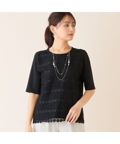 LOBJIE / ロブジェ カットソー | 【洗える・アンサンブル可】サークルレースカットソー